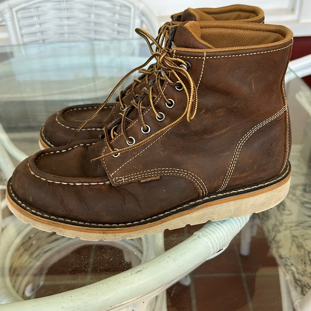 Carhartt Brown Leather Moc Toe Work Boots